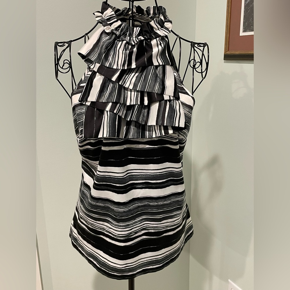Ruffle trip tank top